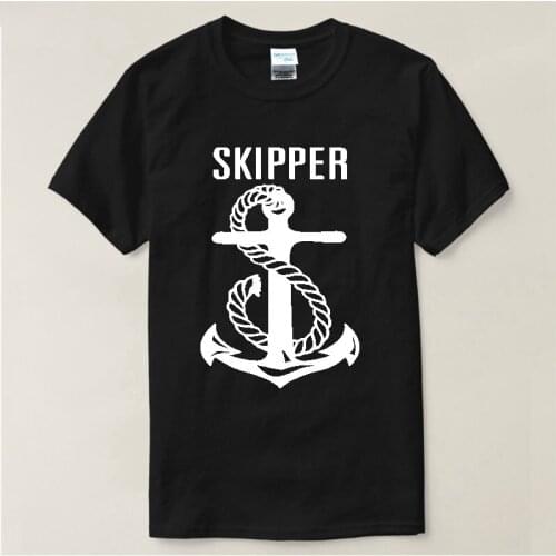 Skipper Anchor Nautical Theme T-Shirt. Summer Cotton O-Neck Short Sleeve Mens T Shirt New Size S-3XL