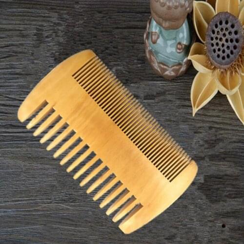 Hot Sale Fine & Coarse Teeth Double Sides Wood Combs Custom LOGO Wooden Hair Comb Dual Sided Men Beard Comb LX8242