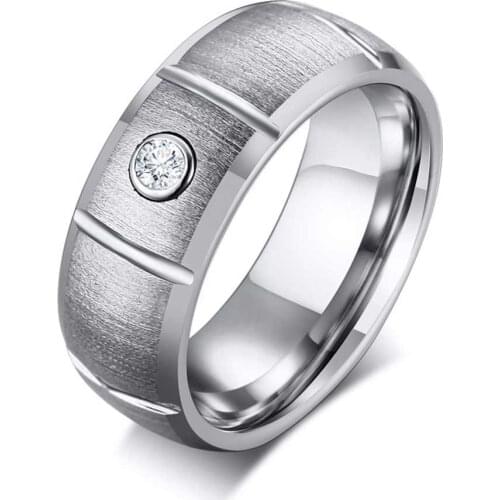 JHSL Brand 8mm Men Tungsten Rings Fashion Jewelry High Polished Great Gift For Boyfriend Male US Size 8 9 10 11 12