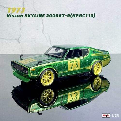 Maisto 1:24 NEW Nissan SKYLINE 2000GT-R(KPGC110) simulation alloy car model collection gift toy Boy birthday Toys