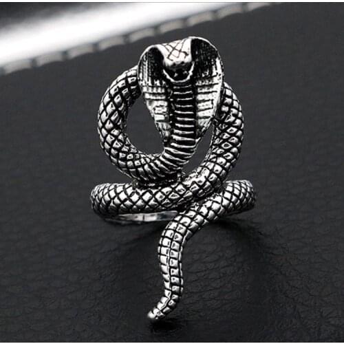 MDNEN Fashion Eye Snake Retro Spinning Demon Simple Personality Mens Ring