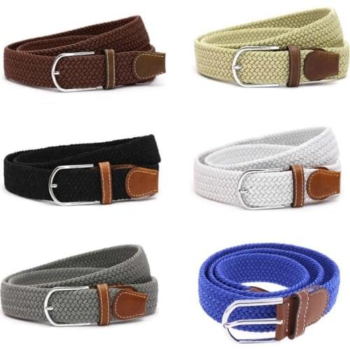 6 colors Fashion Men’s Stretch Belt Premium Leather Golf Wide Elastic Waistband