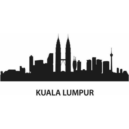 KUALA LUMPUR City Decal Wall Sticker Vinyl Stickers Decor Mural Art Living Room Home Decoration Landmark Skyline Wall Decal