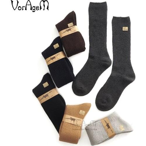 Mens Big size Super thick 80% lambs wool socks high quality classic business brand socks mens casual socks winter 3pairs=1lot