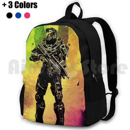 - Master Chief Outdoor Hiking Backpack Waterproof Camping Travel Gaming Gamer Videogames Game Playstation Xbox Games Twitch Pc