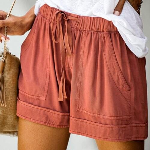 Casual Loose Straight Shorts Women Girls 2020 Summer New Fashion Pleated Solid Color Breathable Soft Shorts Plus Size M-5XL
