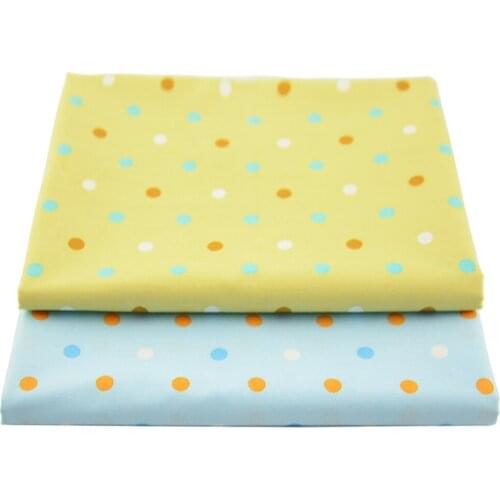 Booksew Simple Point Design Printed Yellow Color 100% Cotton Twill Fabric by the Meter For Sewing Needlework Cloth Patchwork