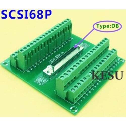 SCSI68 68-pin DB Type Female Connector Breakout Board Terminal Module For PLC/DIN Rail Installation