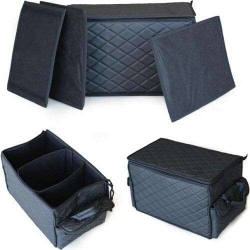 Trunk Cargo Organizer Folding Collapse Bag Bin Black