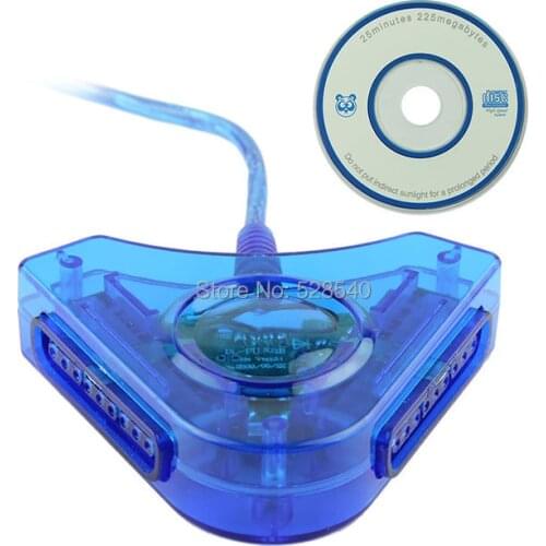 TELMAN Free Shipping 10pcs Dual PS PS2 To USB PC Game Controller Adapter Converter