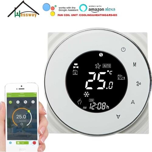 HESSWAY 4p&2p cooling&heating RS485&MODBUS THERMOSTAT WIFI for google home alexa smart