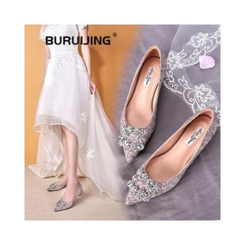 Comfortable Flat Heel Wedding Shoes Maternity Bridesmaid Flat Shoes Women Butterfly Beaded Flower Bridal Shoes Oversize 33-45