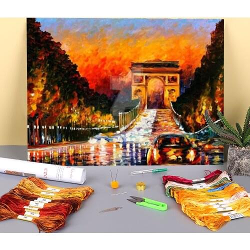 Triumph Arch Printed Water-Soluble Canvas 11CT Cross Stitch Patterns Embroidery DMC Threads Handicraft Handmade Jewelry
