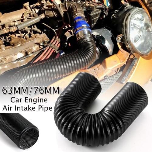 1M 63/76mm Car Air Intake Pipe Engine Flexible Air hose Inlet Hose Tube Car Air Filter Intake Cold Air Ducting Feed Hose Pipe