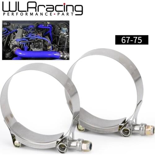 WLR - (2PCS/LOT) CLAMPS 2.5" 67MM-75MM STAINLESS SILICONE TURBO HOSE COUPLER T BOLT CLAMP KIT HIGH QUALITY SS304 WLR5252