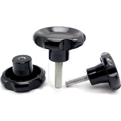 1pcs M16 bakelite hexagonal ripple screws handwheel handle bolt plastic head knob hand screw 30mm-50mm length