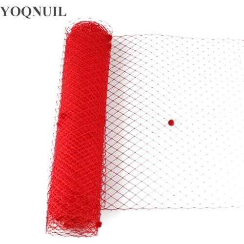 25CM Red Dot Birdcage Veil Bridal Netting Hair Accessory Millinery Veils Veilling DIY Fabric Fascinator Base Material Headpiece
