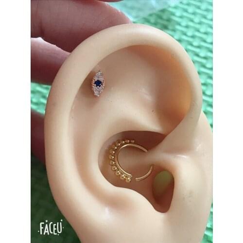 4 styles 1pc 20G Zircon cartilage earring/Tragus piercing/Tiara cartilage /Helix Conch Daith piercing/Crown earring body jewelry