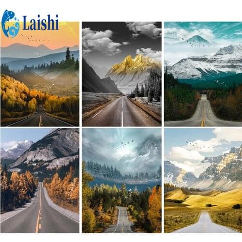 5D DIY Diamond Painting Nature landscape tree mountain road Full Square Diamond Painting Embroidery Sale Rhinestones Pictures