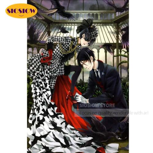 Diy 5D Diamond Embroidery Anime Black Butler BL Daimond Painting Picture Cross Stitch Full Square Round Wall Art Home Decoration