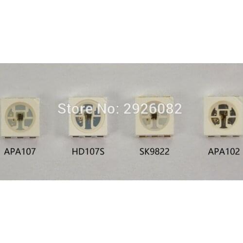 APA107 APA102 HD107S SK9822 LED Chip 5050 SMD RGB LED with embedded IC;5V,0.3W,60mA,1000pcs/bag;SOP-6,Digital full color Lights
