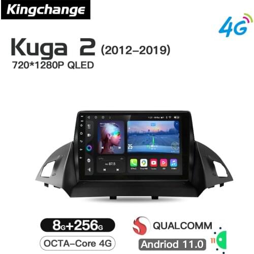 Kingchange Octa-Core Android 11 Car Video Navigation Player For Ford Escape 3 Kuga 2 2012 - 2019 Radio Stereo BT GPS Wifi Audio