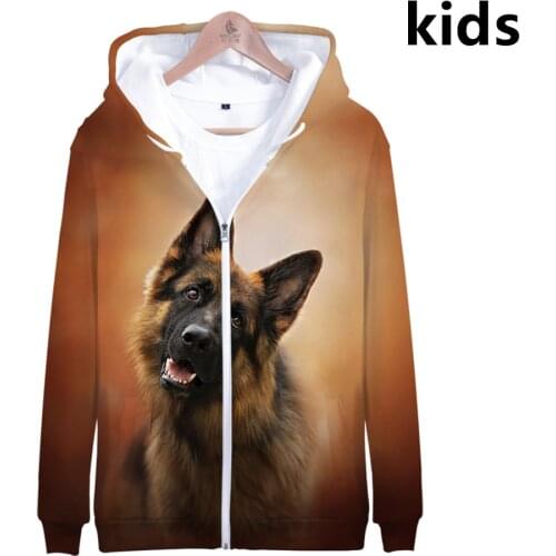 2 To 14 Years Kids Hoodies German Shepherd 3D Print Hoodie Sweatshirt Boys Girls Dog lovers Brand Jacket Coat Children clothes