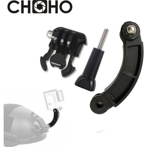 For Gopro 9 ccessories Helmet Extension Selfie Stick Arm Bracket Mount Curved aluminum CNC for Go Pro Hero 7 6 8 Xiaomi Yi SJCAM