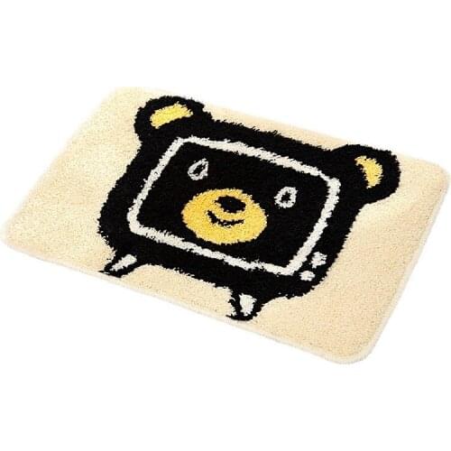 Flocking Anime Floor Rug Cute Bathroom Absorbent Floor Mat Anti-slip Door Mat Area Rug Household Floor Mat Bath Rugs Home Decor