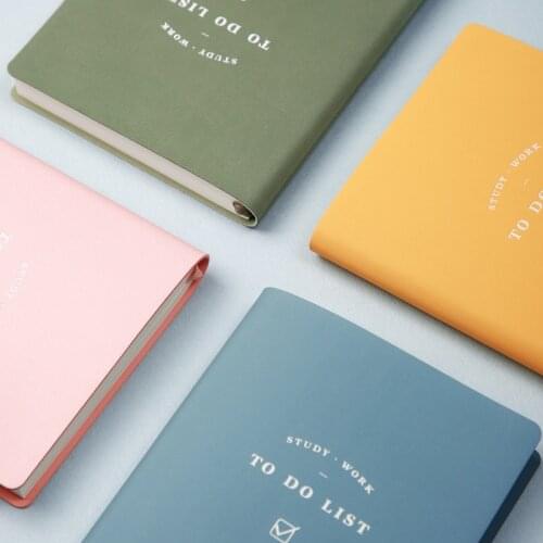 PU Leather 96 Sheets Planner Notebook To Do List School Office Supplies Student Kawaii Stationery Notepad Study Work Plan Books