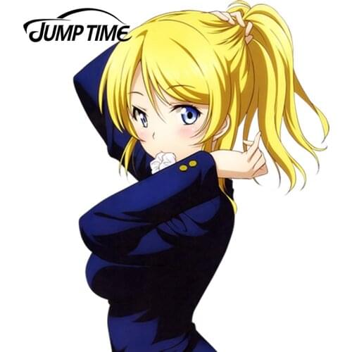 JumpTime 13cm x 9.3cm 3D Sexy Car Stickers Love Live! Japanese Anime Car Styling Waterproof Body Decals Door Decoration Stickers