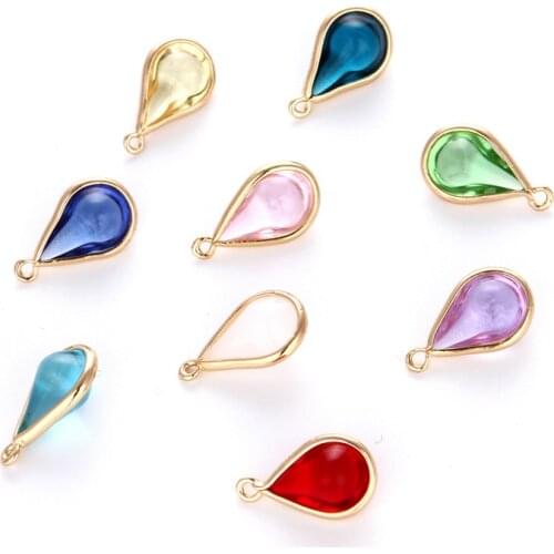 Birthstone charm jewelry making teardrops - glass diy bracelet jewelry necklace pendant birthstone charm handmade jewelry crysta