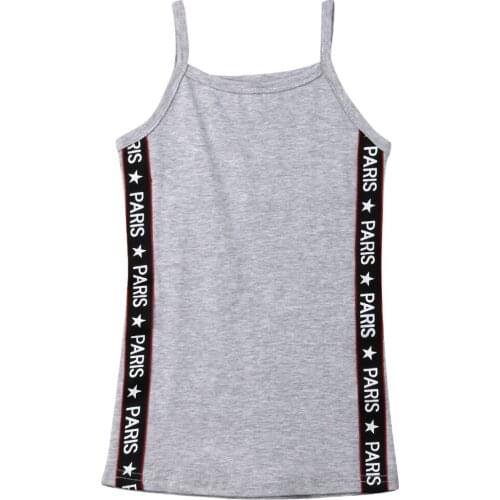 Summer Kids Baby Girl Letter Dress Sleeveless Cotton Party Dress Sundress 1-6Y