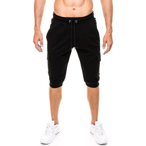 HOT2018 Outdoor Summer pocket baggy hip hop track calf length pants men sport running elastic waist Drawstring jogging pants men