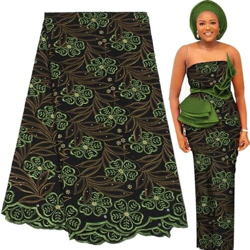 2021 Best Selling 100% Cotton Swiss Voile Lace Fabric High Quality Nigerian Party Embroidery 5 Yards African Lace Fabric