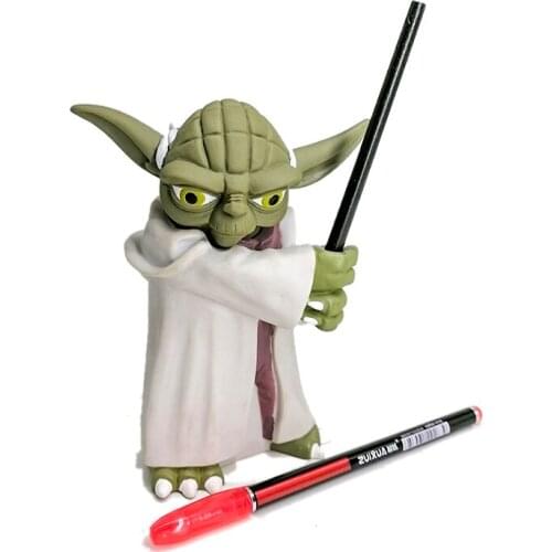 Star Wars Jedi Master Yoda Pen Holder Table Decoration Model Anime Figures Favorites Collect Ornaments