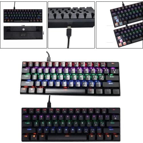 Mechanical Gaming Keyboard 61 Keys Dual-mode Backlit for PC Mac