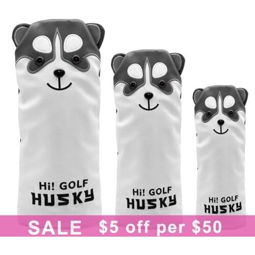 Golf Club Headcover Set Cute dog Golf Wood Cover 1 3 5 Driver Fairway Rescue Hybrid Headcovers with tag Free Shipping