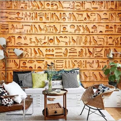 Custom mural wallpaper 3D ancient Egyptian clan culture 3d large mural abstract living room bedroom background wall paper retro