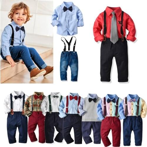 Boys Clothing Gentleman Set Suits British Costume Spring Autumn Costume Formal Gentleman Sets Infant Toddler Boys Party Clothing