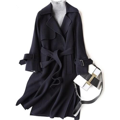 Autumn Winter Jacket Women Double-side Woolen Coat Female Real Wool Coats Korean Slim Long Jackets Manteau Femme Hiver MY2008