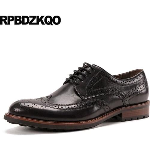 Dress large size wedding Italy wingtip black formal oxfords 11 men shoes luxury brand brogue 46 lace up italian classic european