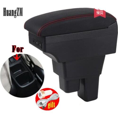 Centre Console Storage Box Armrest For Honda Fit Jazz 2008-2013 Arm Rest Rotatable 2009 2010 2011 2012 2013