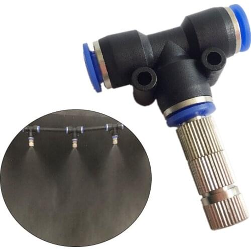 S257 5-15bar 15pc Mist Cooling Slip Lock Nozzle With Filter 6mm Low pressure Micro-nozzles Connectors Garden Irrigation Sprayers