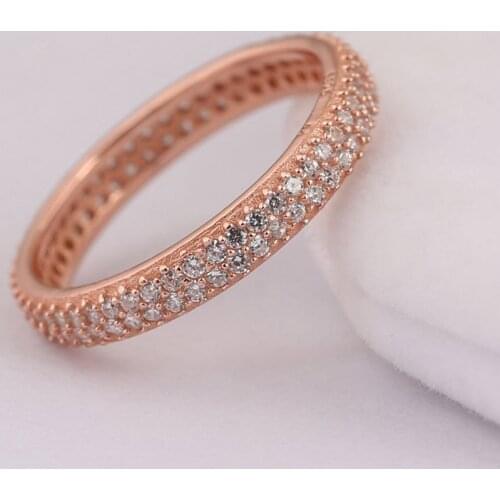 S925 Rose Inspiration Within Crystal Ring For Women Wedding Party fit Lady Fine Jewelry