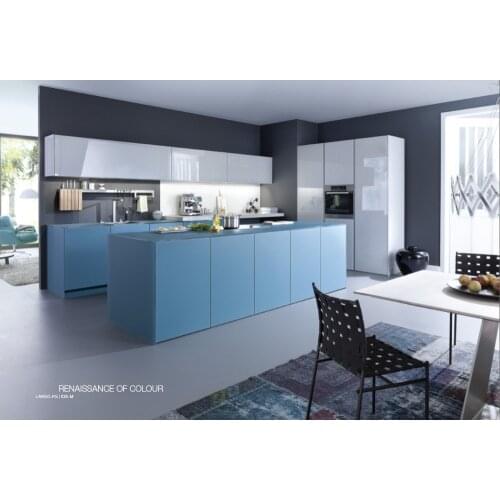 Modern modular kitchen customized made lacquer kitchen cupboard 2 pack paint kitchen cabinet quartz stone countertop