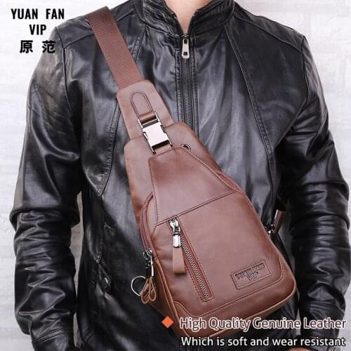 New Multifunctional Shoulder Messenger bags Mens Casual Crossbody Bags ShortTrip Bag Retro Chest Bag For Men Large Capacity