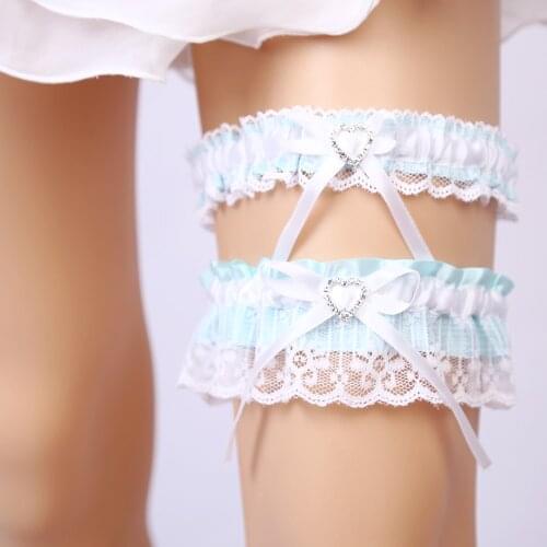 Wedding Garters Rhinestone Lace Embroidery Floral Sexy Garters for Women/Bride Thigh Ring Bridal Leg Garter Apparel Accessories
