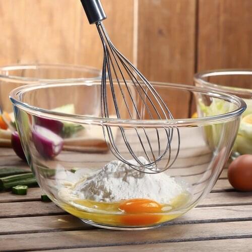 Heat-resistant Glass Bowl Vegetables Fruit Dessert Salad Bowls Kitchen Home Transparent Food Container Tableware Supplies