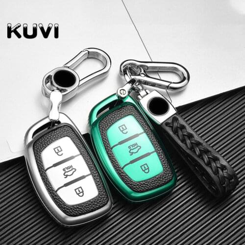 TPU Leather Car Remote Key Cover Case For Hyundai ix20 ix25 i30 ix35 Tucson Verna Sonata Solaris Santa Elantra Key Protect Fob
